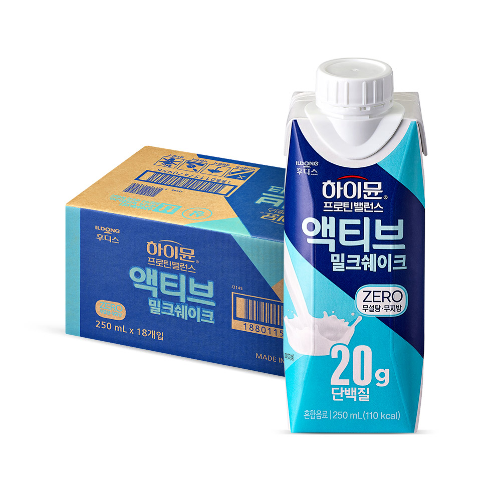 하이뮨 프로틴 밸런스 액티브 제로 밀크쉐이크 250ml 18개