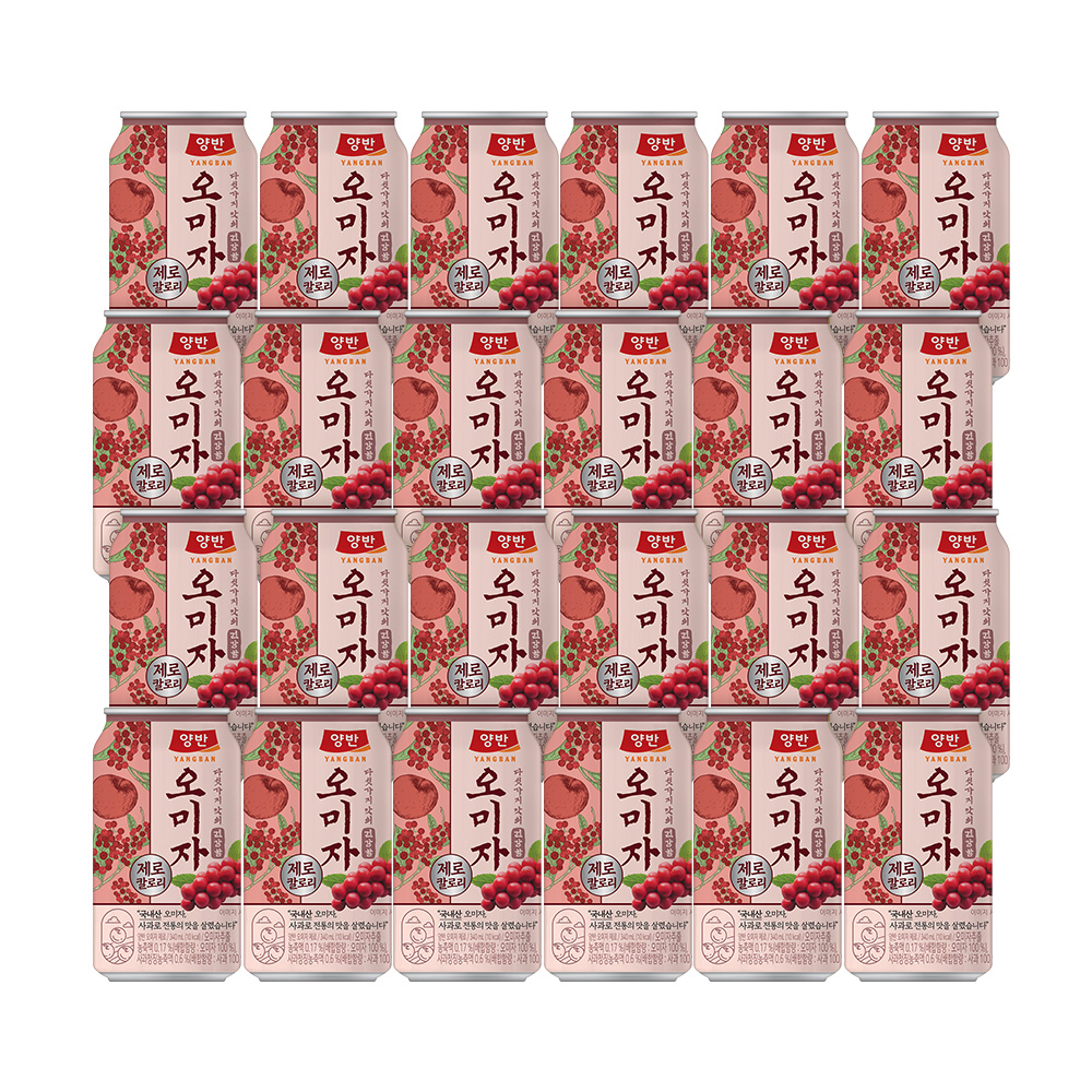 양반 오미자 제로, 340ml, 24개