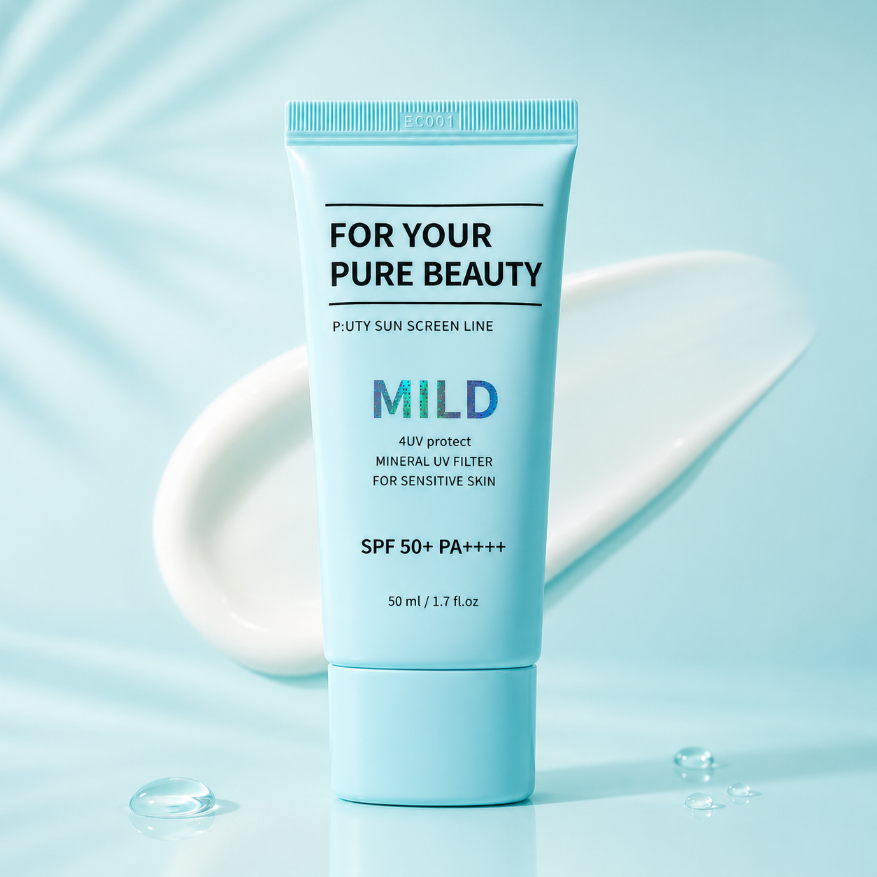 퓨노센스 포텍트 비건 선크림, 50ml, 1개