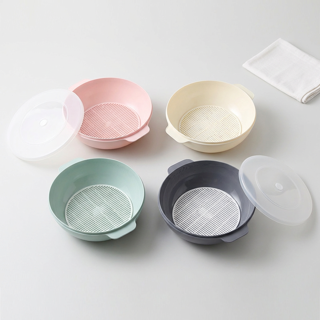 가쯔 쿡스 전자레인지 찜기 라면용기 특대, 인디핑크, 1L, 2개