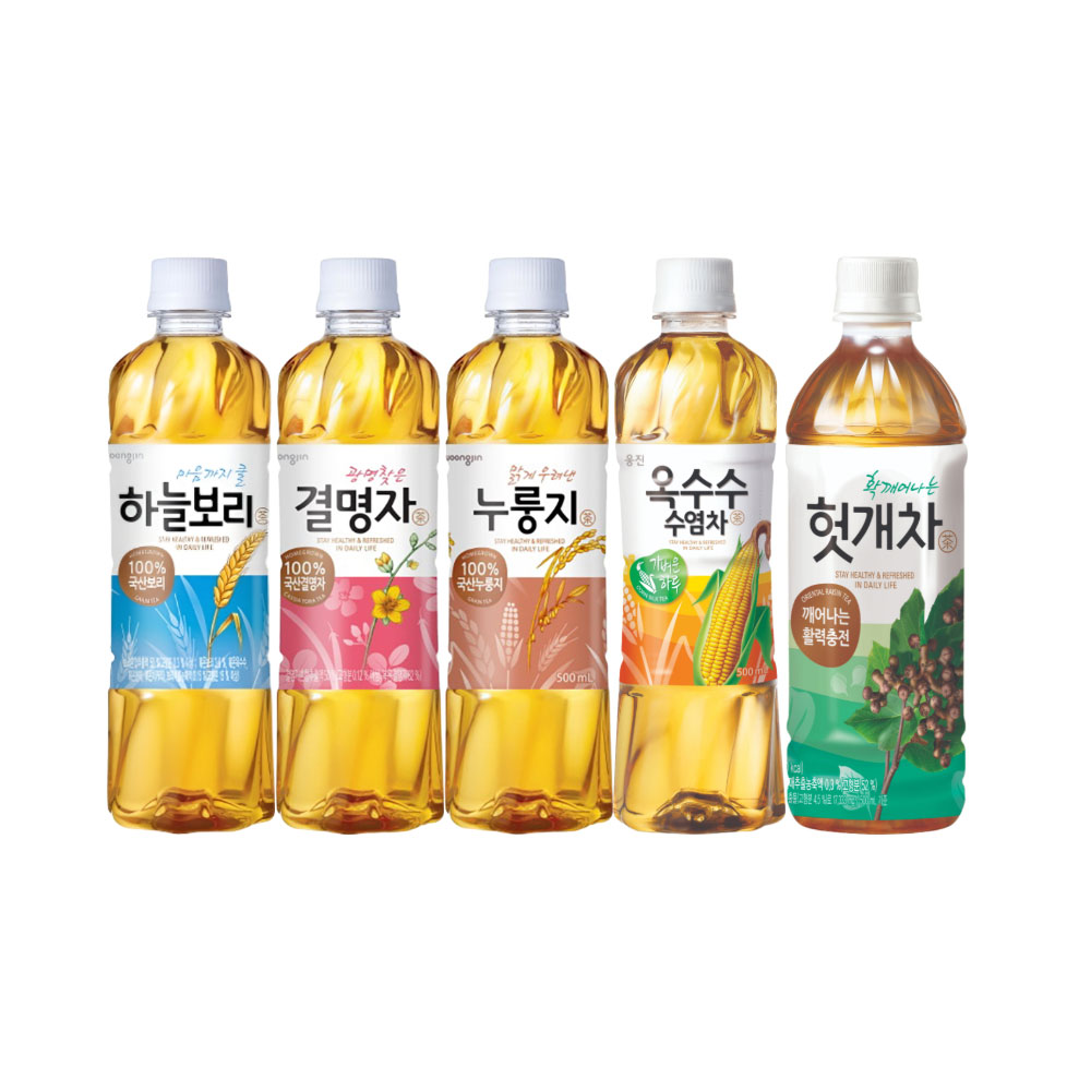 웅진 건강차 5종, 하늘보리 4개 + 누룽지차 4개 + 옥수수수염차 4개 + 결명자차 4개 + 헛개차 4개, 500ml, 20개