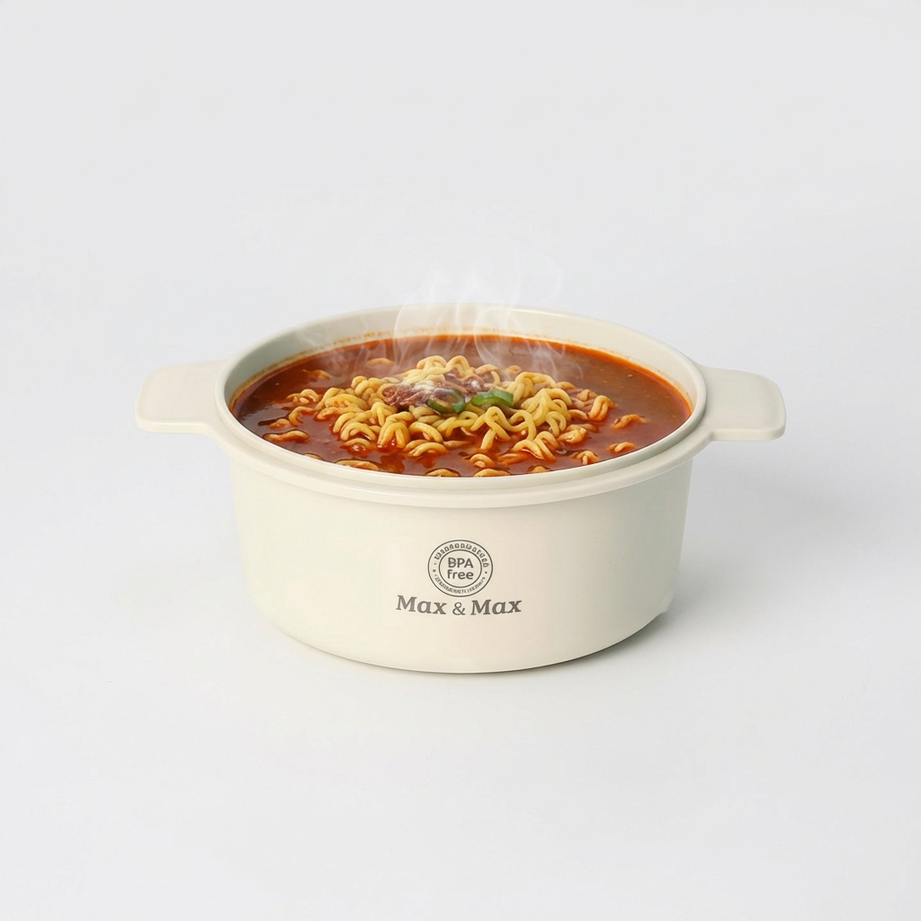 맥스 앤 맥스 전자레인지 라면 용기, 아이보리 1L 2개 + 올리브그린 1L 2개, 4개